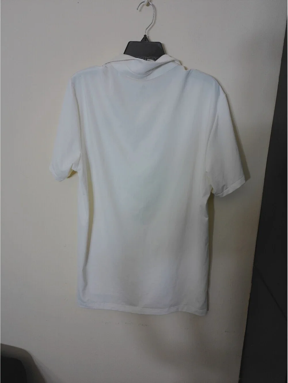 Adidas Mens Golf Polo Shirt Athletic Performance Size L White Short Sleeve Logo